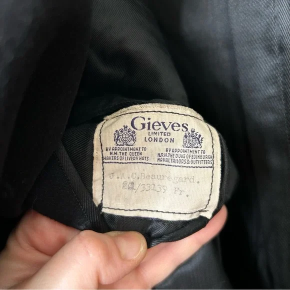 Vintage 60s Royal Navy Lieutenant Rank Military Dress Jacket  Gieves Black Navy - Picture 16 of 16